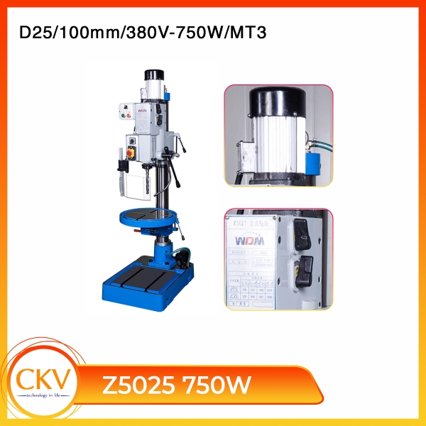 Máy khoan đứng hộp số giá rẻ Z5025/Z5025B - D25/380V-750W & 1100W/MT3