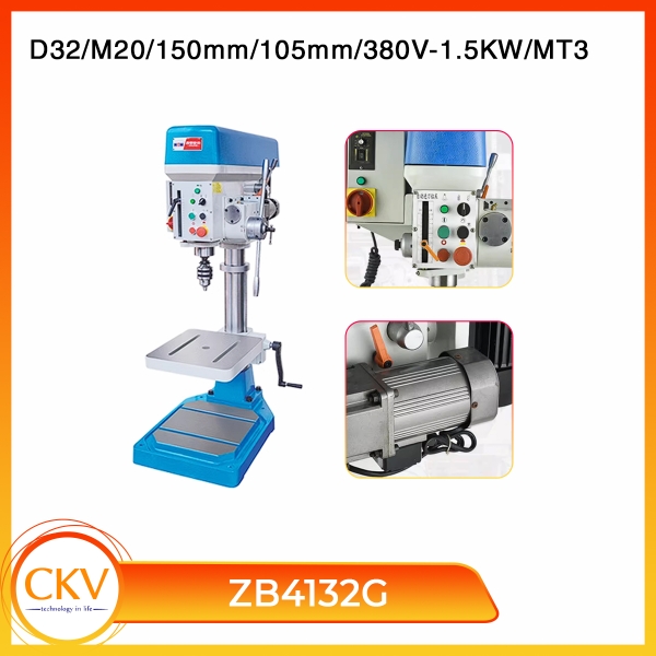 Máy khoan bàn & taro bán tự động ZB4132G/D32/M20/380V-1.5KW/MT3