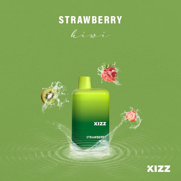 KIZZ Disposable 5000 puffs Strawberry Kiwi (Dâu kiwi) | 12ml | Mesh coil | 850mAh | USB Type C | vapeland.vn