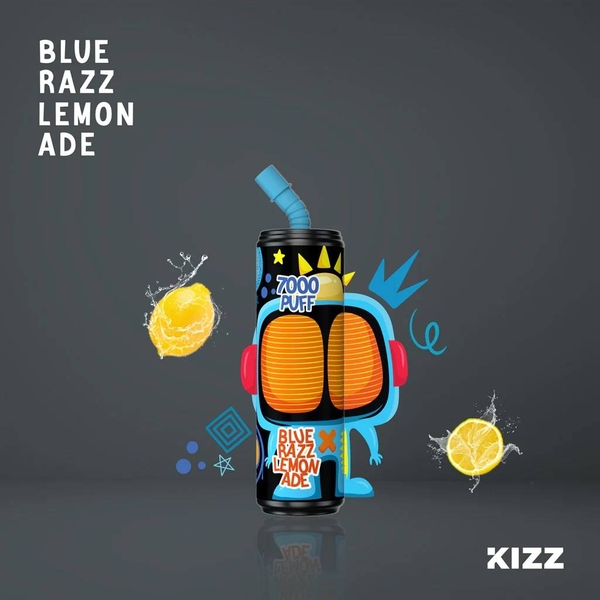 KIZZ Disposabel 7000 puffs Blue Razz Lemonade (Việt quất chanh)  | 2%-3%-5% | 14ml | Mesh coil | 850mAh | USB Type C | vapeland.vn