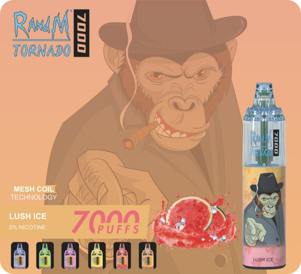 RandM Tornado 7000 puffs (Dưa Hấu Lạnh - Lush Ice) 5% (50mg) | AirFlow Control Disposable Vape | Chính Hãng