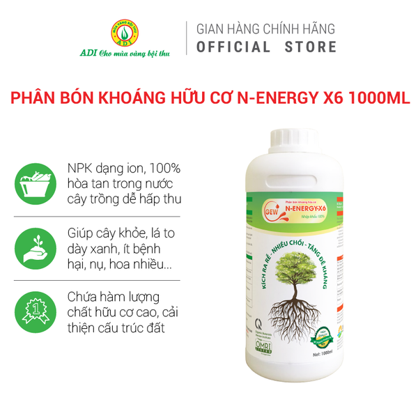 Phân bón khoáng hữu cơ N-ENERGY X6 1000ml