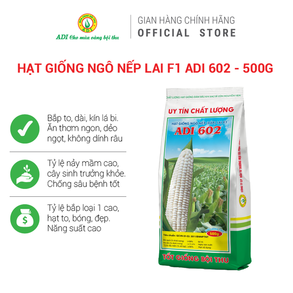 Hạt giống ngô nếp lai F1 ADI 602