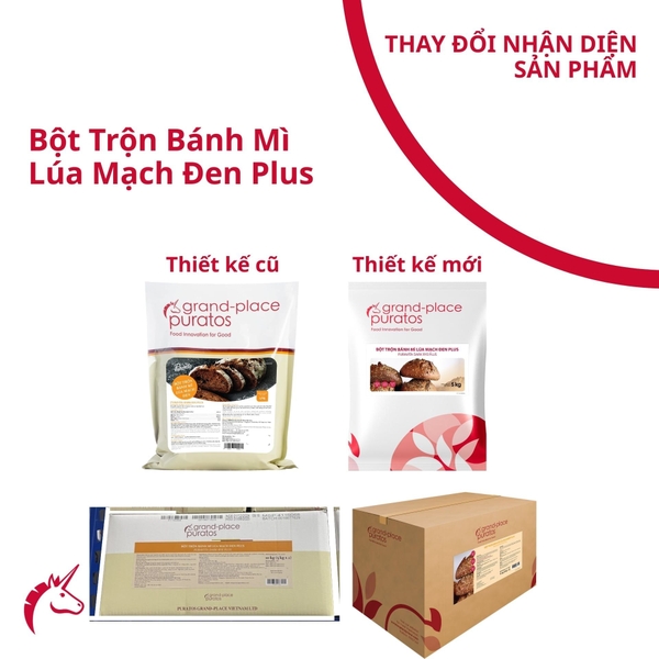 Bột trộn bánh mì lúa mạch đen Puratos 1kg