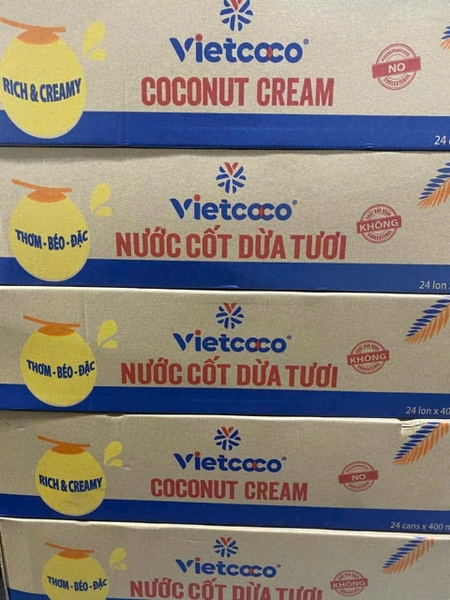 Nước Cốt Dừa Tươi Vietcoco 400ml - Thùng 24 lon
