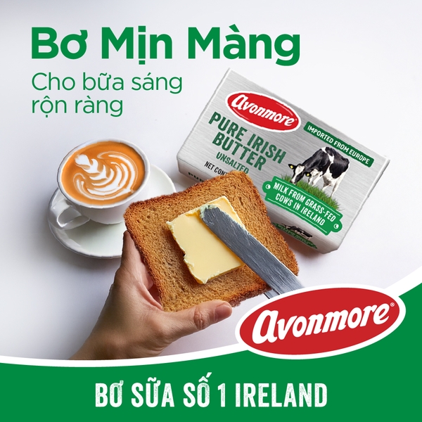 Bơ mặn/lạt cao cấp Avonmore Ireland 200g