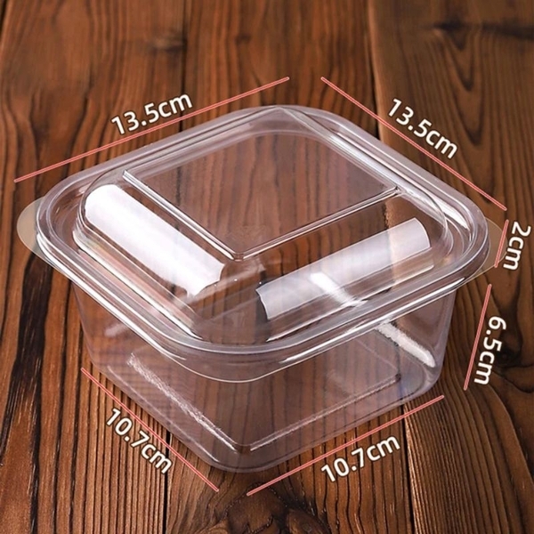 Hộp nhựa vuông trong 650ml W110