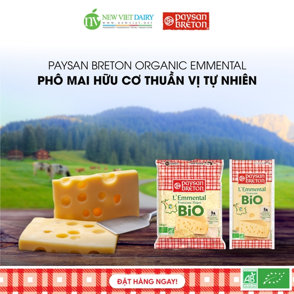 Phô Mai Emmental Hữu cơ Paysan Breton 180g