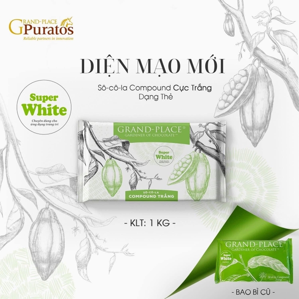 Socola cực trắng Grand Place Puratos GPW-023 1kg