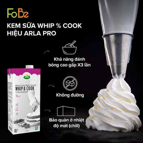 Kem whip & cook Arla 1Lít (Fat 30%)