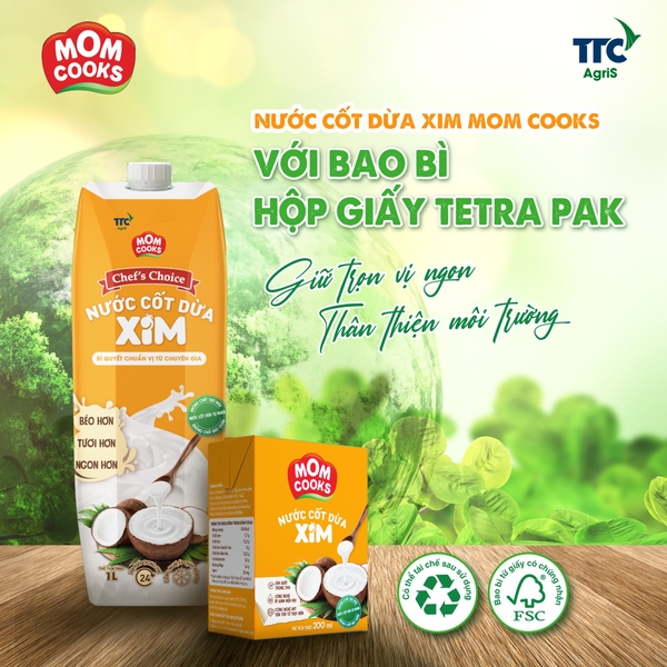 Nước Cốt Dừa XIM Chef's Choice - Mom Cooks hộp 1Lít