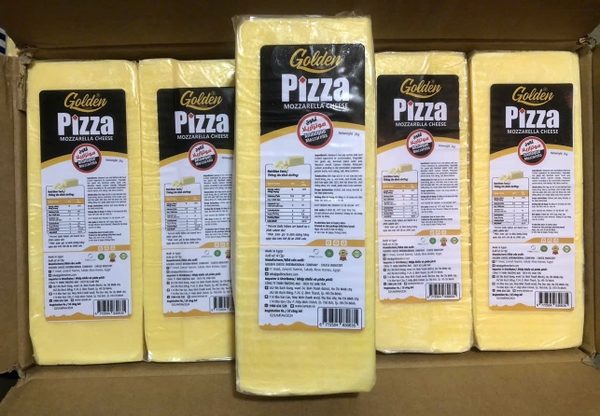 Phô mai kéo sợi mozzarella Golden Pizza khối 2kg