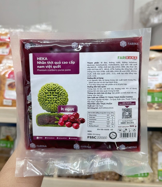 Nhân Trung Thu Thịt quả cao cấp Nam việt quất Farina Heka 500g