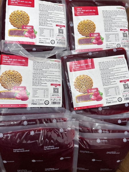 Nhân Trung Thu thịt quả cao cấp dâu tây Farina Heka 500g
