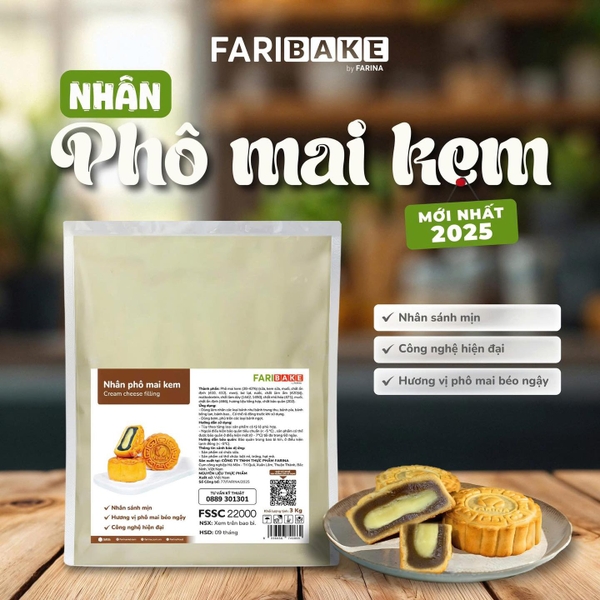 Nhân Trung Thu Phô mai kem Farina Filling
