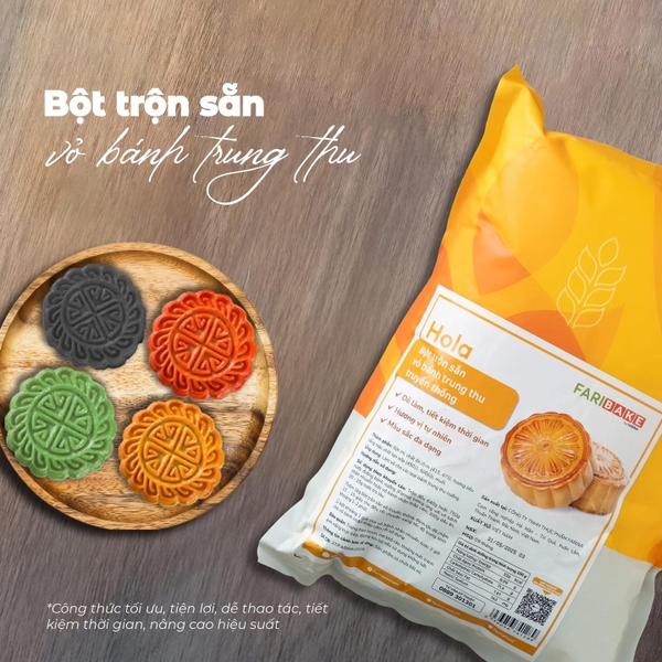 Bột trộn sẵn vỏ bánh trung thu truyền thống Hola Farina 1kg