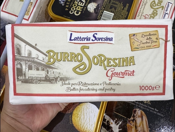 Bơ lạt Burro Latteria -  Butter Block 82% Frozen 1kg - Latteria Soresina I EXP: 12.2025