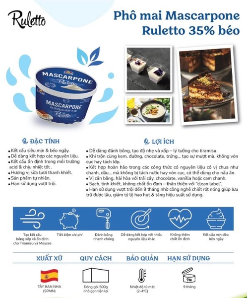 Phô mai Mascarpone Ruletto 500g