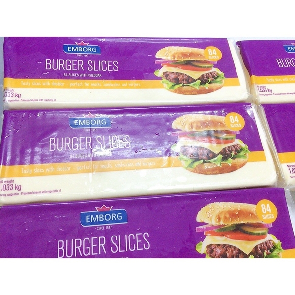 Phô Mai Lát Burger Slices 84 miếng 1.033kg - Emborg Burger Slices 1.033kg