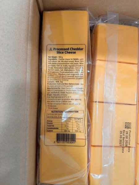 Phô Mai Lát Processed Cheese Slice JL 80 lát 960g