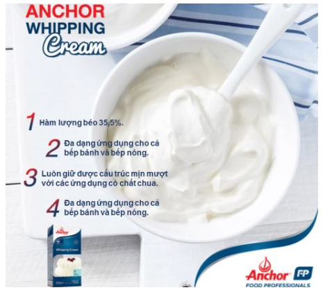 Whipping Cream Anchor hộp 1Lít I EXP: 08.2026