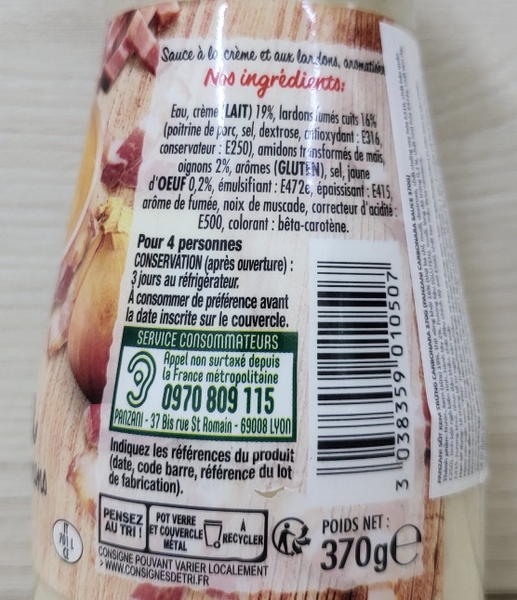 Sốt kem carbonara Panzani 370g