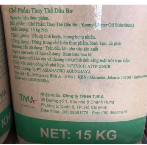 Bơ thực vật Youmy thùng giấy 15kg