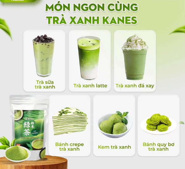 Bột Trà Xanh Nhật Bản Green Tea Powder Kanes 300g