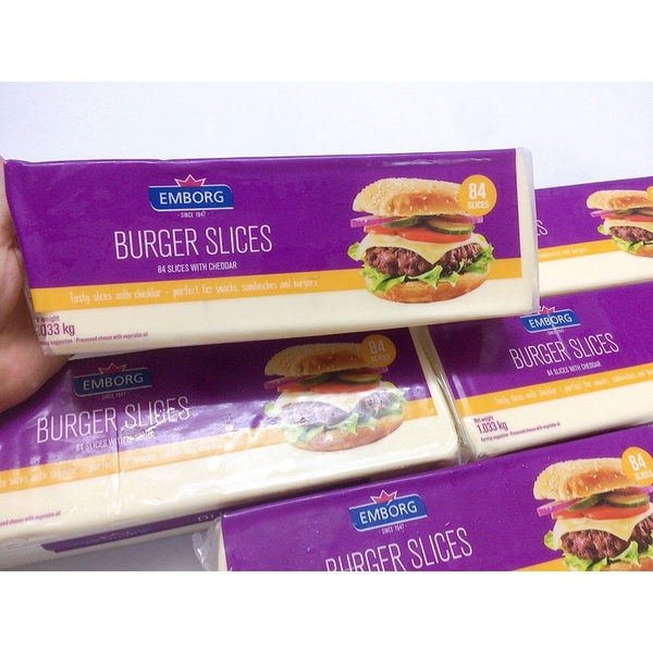 Phô Mai Lát Burger Slices 84 miếng 1.033kg - Emborg Burger Slices 1.033kg
