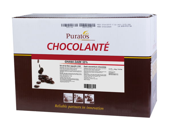 Socola nút đen 55% Puratos 1kg