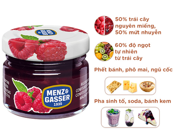 Mứt trái cây Menz Gasser 28g - Lốc 10 hũ