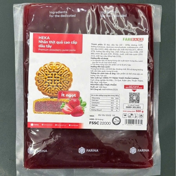 Nhân Trung Thu thịt quả cao cấp dâu tây Farina Heka 500g