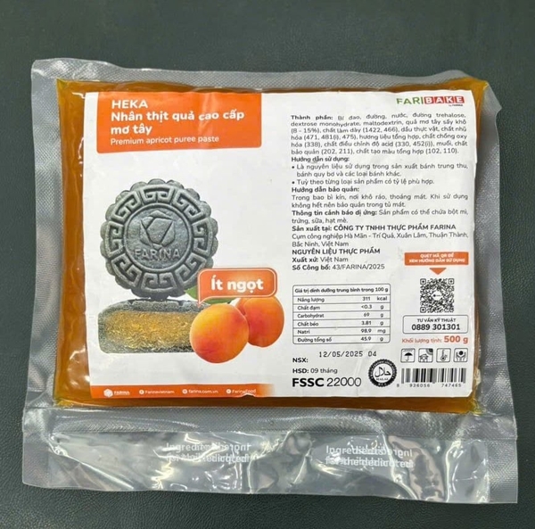 Nhân Trung Thu thịt quả cao cấp mơ tây Farina Heka 500g