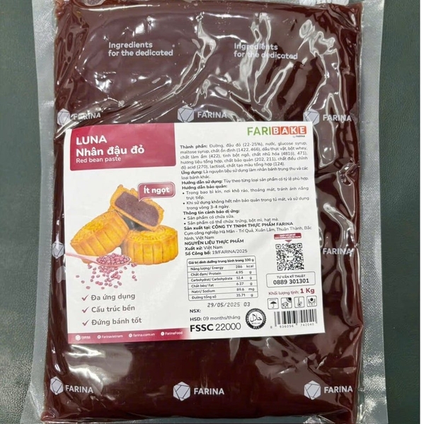 Nhân Trung Thu Đậu Đỏ Farina Luna 1kg