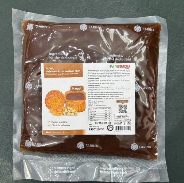Nhân cao cấp hạt sen long nhãn Farina Taiwa 500g