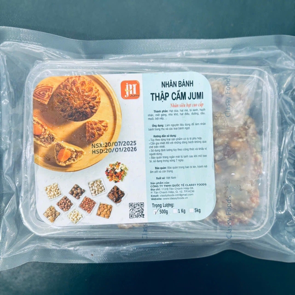Nhân thâp cẩm Jumi Siêu hạt cao cấp Classy foods 500g