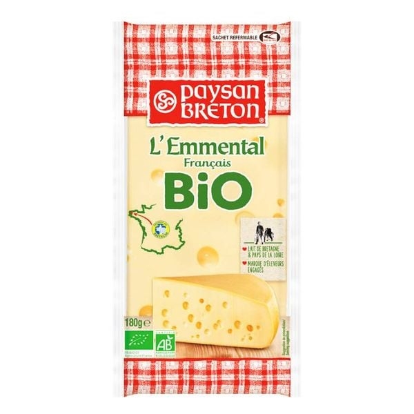 Phô Mai Emmental Hữu cơ Paysan Breton 180g