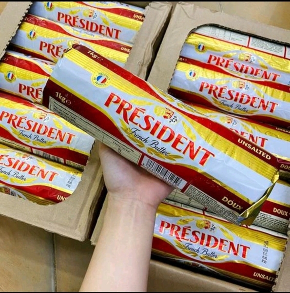 Bơ Lạt Président thỏi 1kg I EXP: 11.06.2026