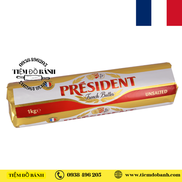 Bơ Lạt Président thỏi 1kg I EXP: 11.06.2026