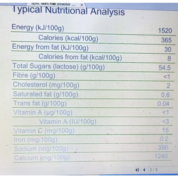 Sữa Bột Tách Kem New Zealand 25Kg (Skimmilk powder New Zealand)