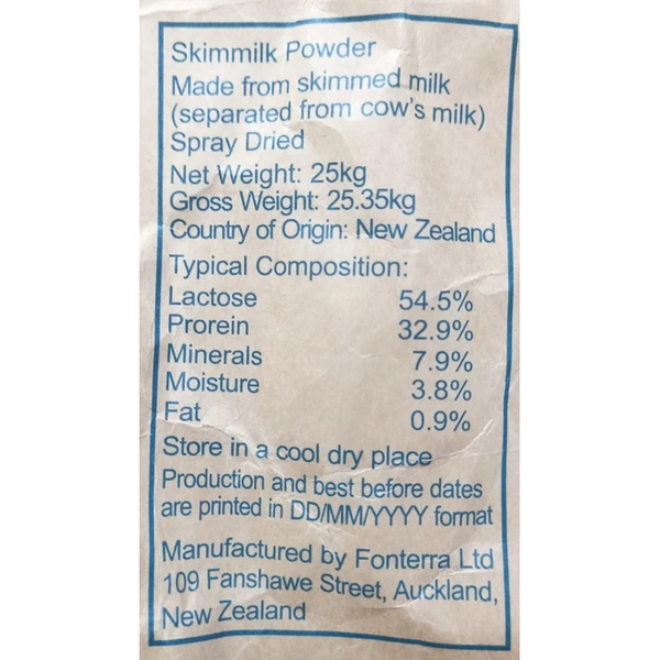 Sữa Bột Tách Kem New Zealand 25Kg (Skimmilk powder New Zealand)