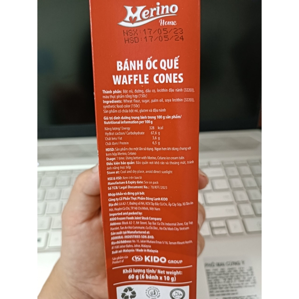 Vỏ Kem Ốc Quế Waffle Cones Loại Cao Cấp - Hộp 6 Cái