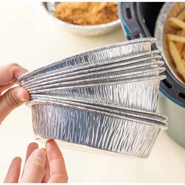 Bộ 10 khay bạc nướng nồi chiên không dầu (LOẠI 22CM - LOẠI KHAY BẠC)