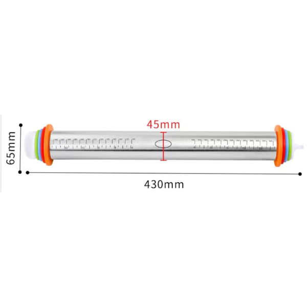 Cây lăn bột inox 43cm có thể điều chỉnh theo độ dày của bột