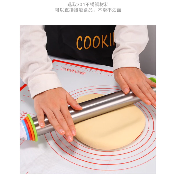 Cây lăn bột inox 43cm có thể điều chỉnh theo độ dày của bột