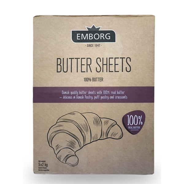 Bơ Tấm Cán Cao Cấp 2kg Emborg Butter Sheets 100% Butter