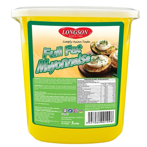 Sốt Mayonnaise LONGSON Real Mayonnaise 3Lít
