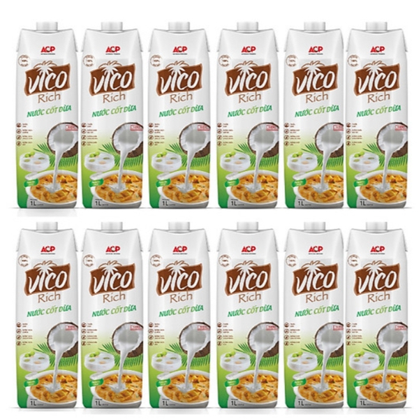 Nước Cốt Dừa UHT Vico Rich hộp 1Lít