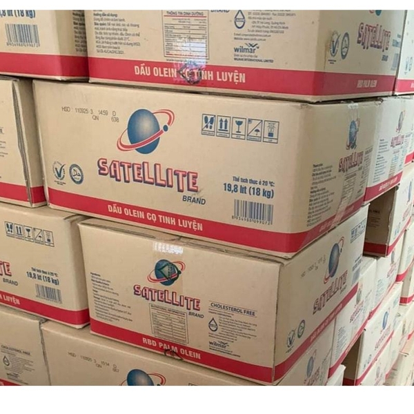 Dầu Olein cọ tinh luyện Satellite thùng 18kg - PAIM OLEIN