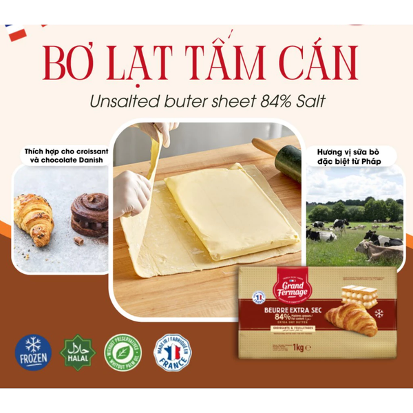 Bơ tấm Grand Fermage EXTRA DRY BUTTER SHEETS 1kg